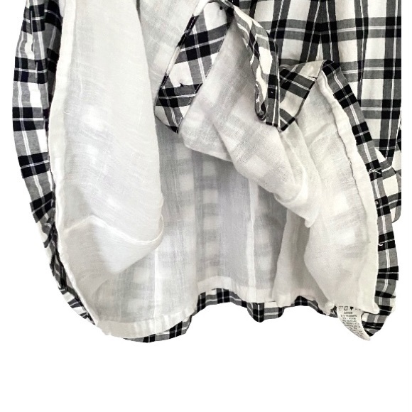 Donna B Taylor Sleeveless Gingham Button Front Dress Black & White Plaid Mini 12 - Picture 13 of 16